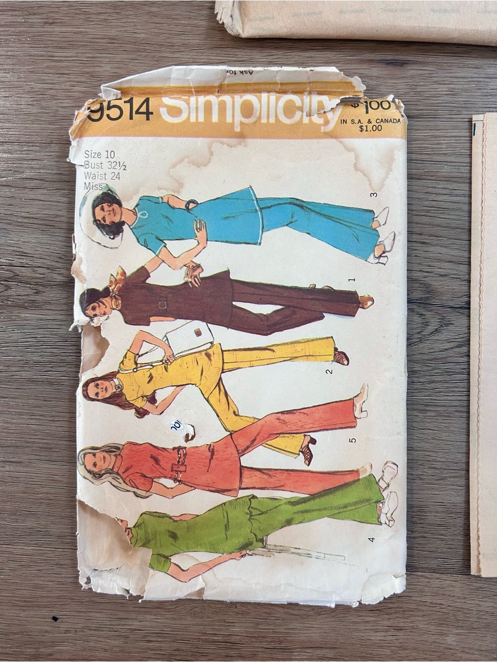 Vtg 70s Simplicity 9514 Tunic & Pants Pattern Size 10 UNCUT